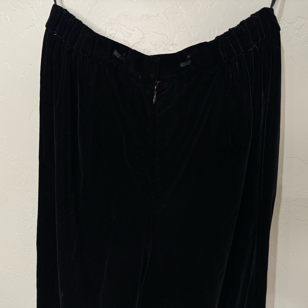 Nordstrom Wide Leg Velvet Pants Lucia Trouser Black SZ 16 LIKE NEW - Picture 6 of 16